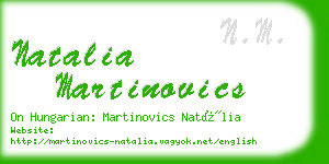 natalia martinovics business card